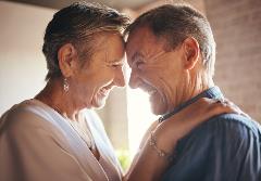 Couple happy in their home